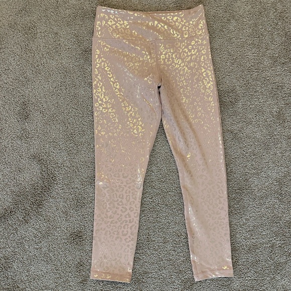 ZYIA Pink and Gold Active Leggings - Picture 2 of 4